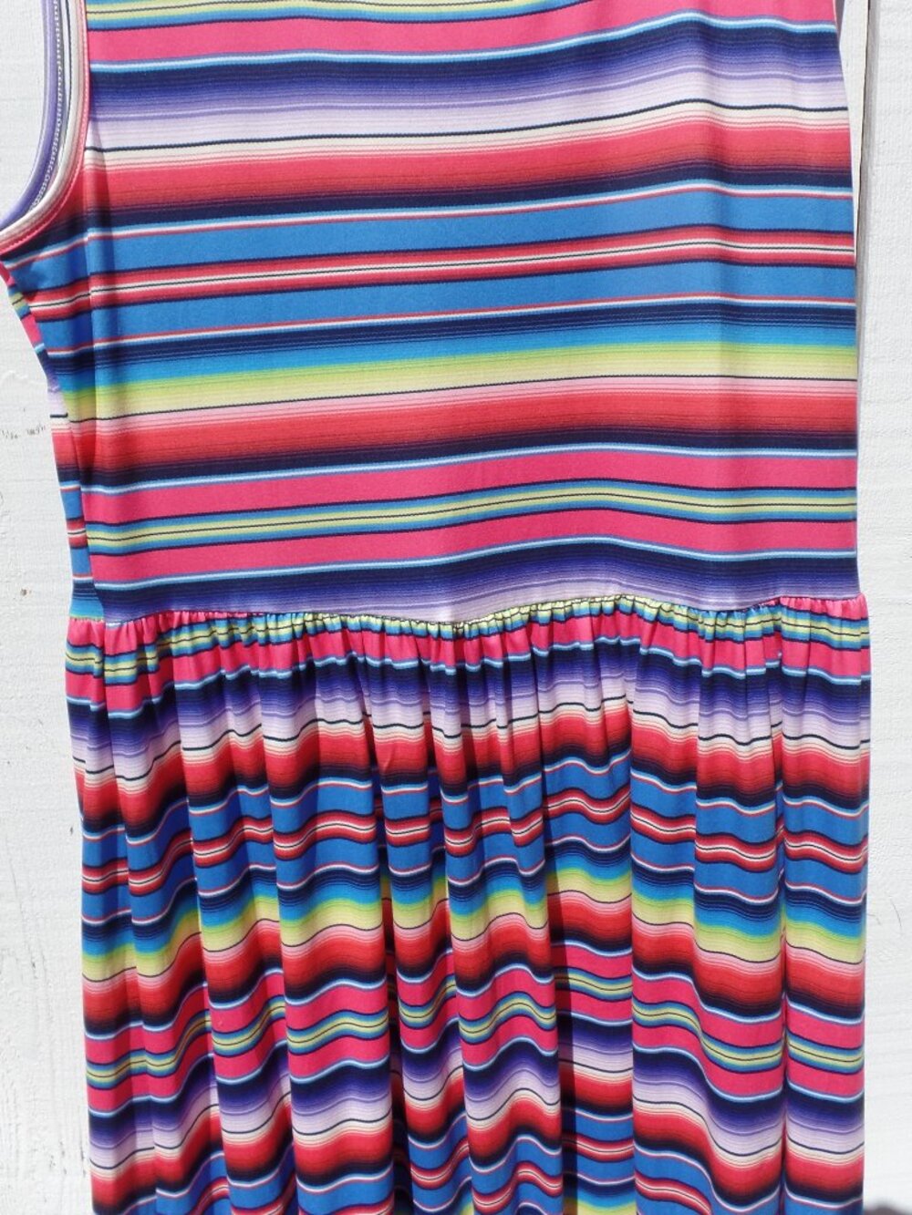 Rainbow Striped Womens Sleeveless Maxi Dress NWOT XL - Picture 4 of 7